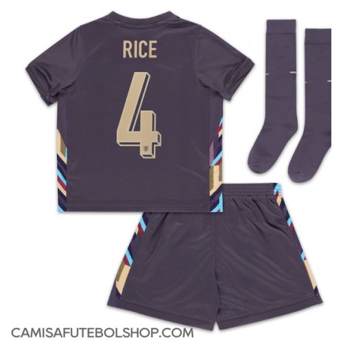 Camisa de time de futebol Inglaterra Declan Rice #4 Replicas 2º Equipamento Infantil Europeu 2024 Manga Curta (+ Calças curtas)